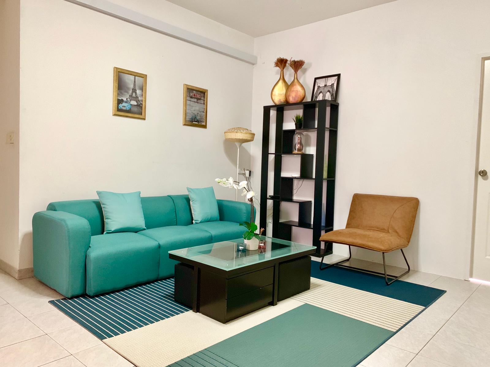 Stylish decor in a WExpats co-living common area