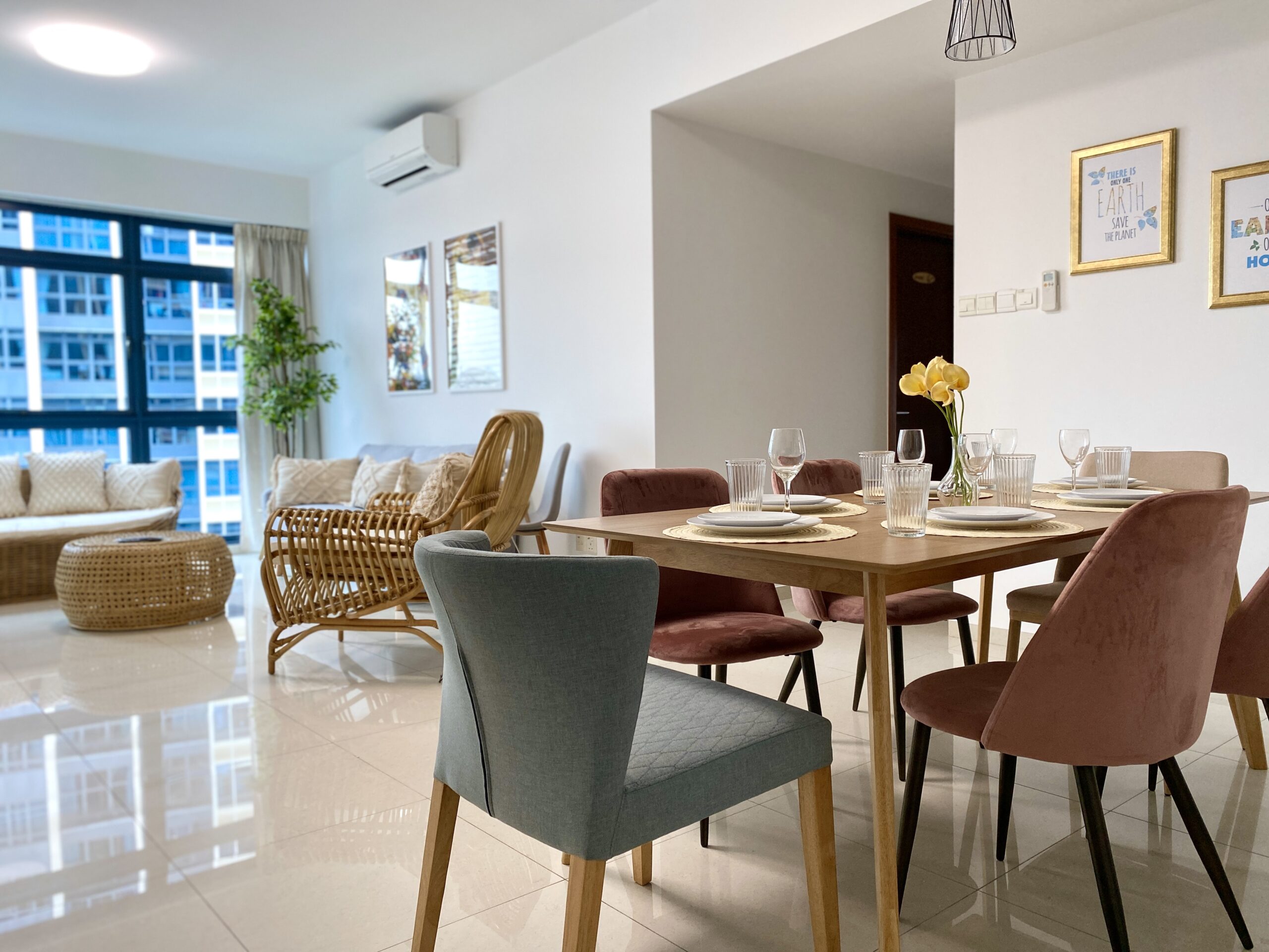 A group of people spending time in a coliving apartment